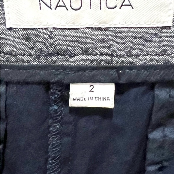 Nautica Blue and Green Bermuda Shorts with Palm Tree Embroidery 2 - Picture 2 of 5